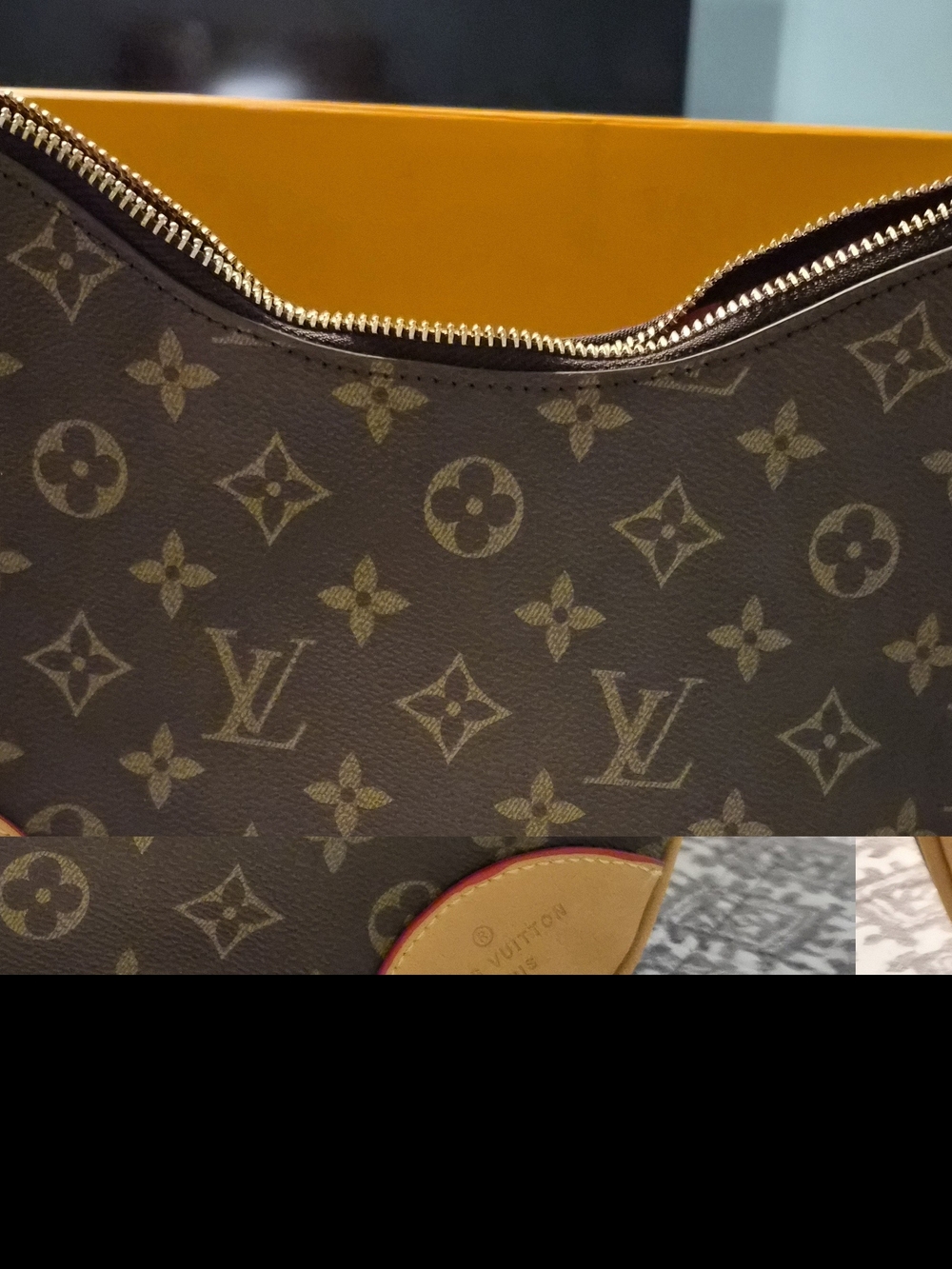 Louis Vuitton Monogram Canvas Brown and Gold Shoulder Bag